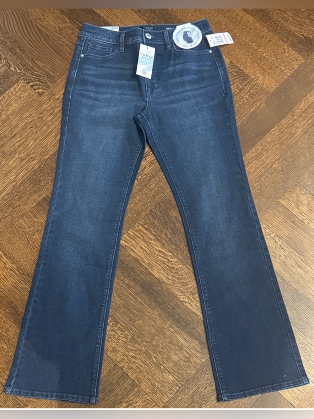 CURVE APPEAL High Rise Bootcut Jeans Size 6 Dark Wash Stretch Flare